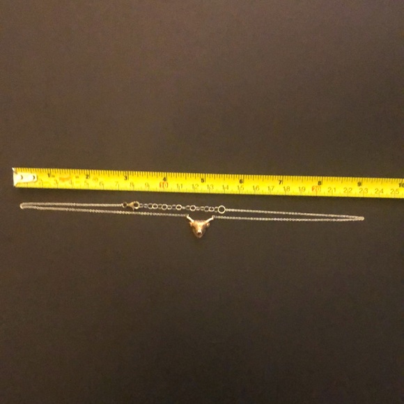 Highland Cow necklace. 16-18”. 18c rose gold vermeil & sterling silver chain. - Picture 7 of 8